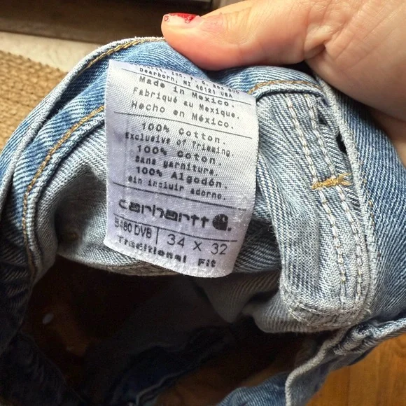 Carhart Mens Classic Blue Denim Jeans size: 34x 32 - Picture 3 of 4